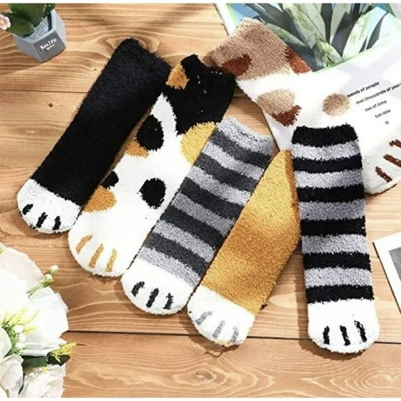 2 Pairs Fuzzy Socks for Women Fluffy Warm Soft Cozys Slipper Socks Funny Novelty - Picture 7 of 7